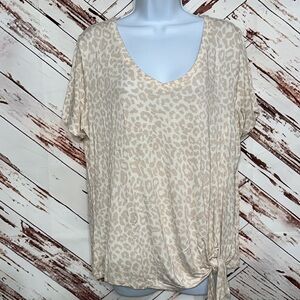 Matty M leopard print tie front tee